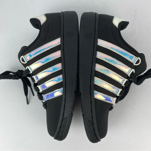 K-Swiss size 6 Women’s Classic VN Black Ice Iridescent Stripe Sneakers - Picture 6 of 8